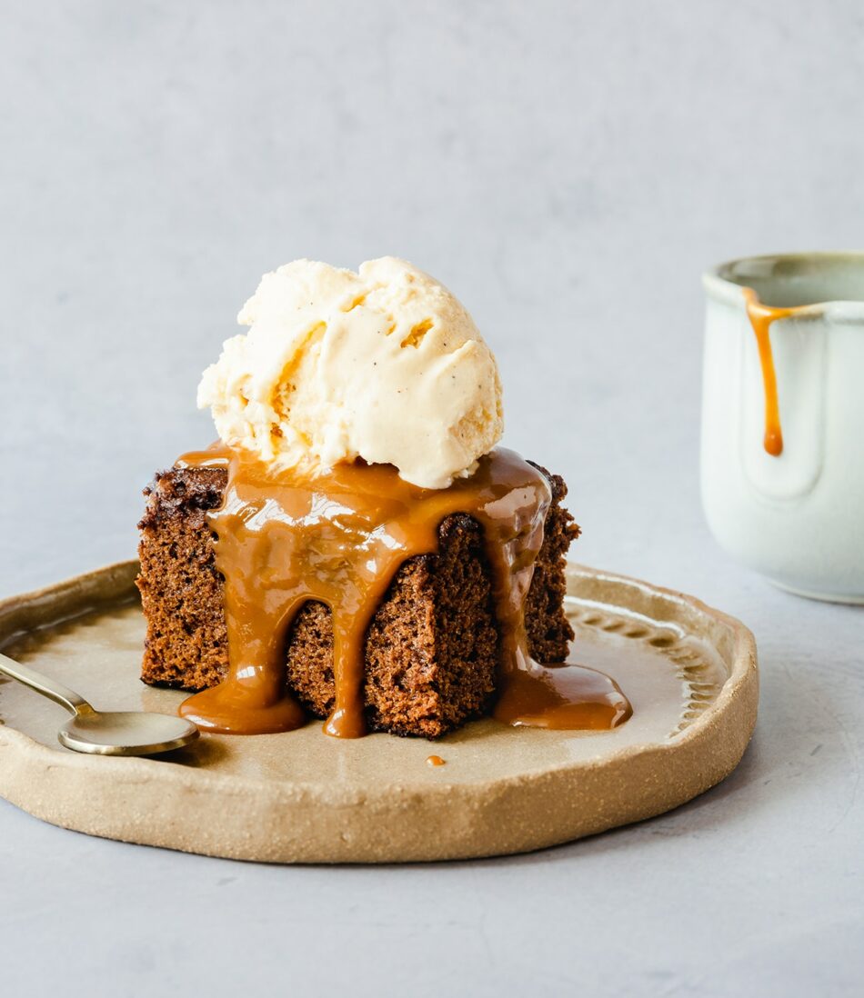 Sticky date cake with toffee sauce