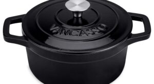 vancasso 2 qt. Round Enameled Cast Iron Dutch Oven in Black with Lid VS-ZTR-20-BK – The Home Depot