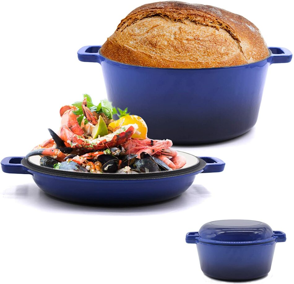 Coachef 2-In-1 Enameled Cast Iron Dutch Oven & Frying Pan, 5.5-Quart | Don’t Waste Your Money