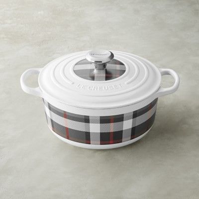 Le Creuset Signature Enameled Cast Iron Black & White Tartan Round Dutch Oven | Creuset, Le creuset cookware, Tartan