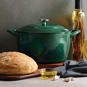 7 Qt Enameled Cast Iron Covered Tall Round Dutch Oven – Basil