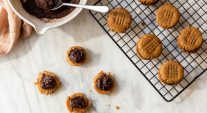 Gluten-Free Peanut Butter Cookies with Fudge Filling