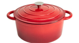 Enameled Cast Iron 11″ Round Dutch Oven –  Red