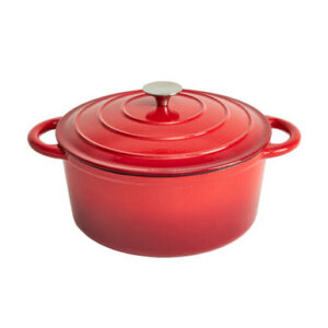 Enameled Cast Iron 11″ Round Dutch Oven –  Red