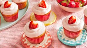 Pretty and Pink, These Strawberry Cupcakes Are Studded with Fruit