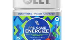 Olly Pre-Game Energy Gluten Free, Plant-Based Gummies Blend with Vitamin B Dietary Supplements – 25ct