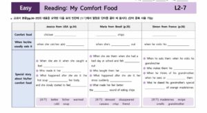 L2-My Comfort Food worksheet