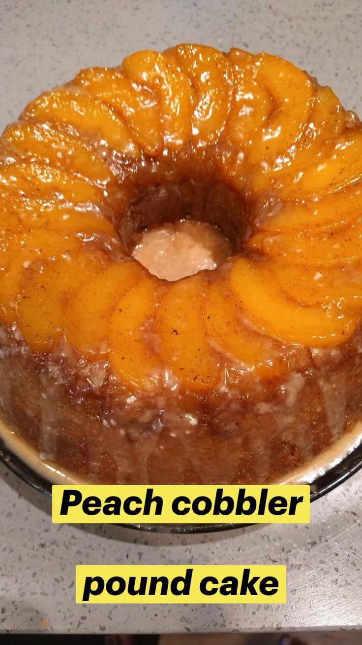 Peach cobbler   pound cake | Peach dessert recipes, Pound cake recipes easy, Delicious cake recipes