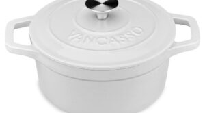 vancasso 2 qt. Round Enameled Cast Iron Dutch Oven in Cream with Lid VS-ZTR-20-CW – The Home Depot