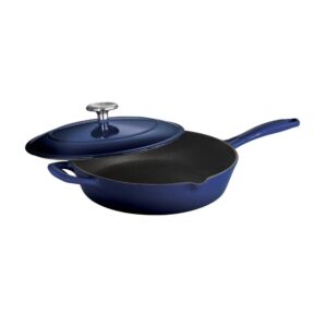 Tramontina Gourmet 10 in. Enameled Cast Iron Skillet in Gradated Cobalt with Lid 80131/067DS – The Home Depot