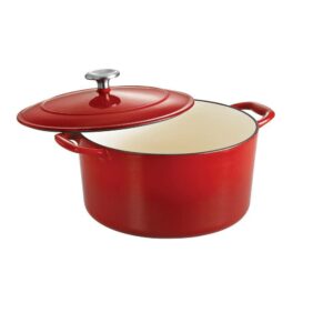 Tramontina Gourmet 6.5 qt. Round Enameled Cast Iron Dutch Oven in Gradated Red with Lid 80131/048DS – The Home Depot