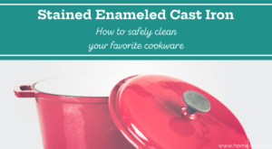 How to removes stains for your enameled cast iron.