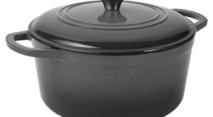 Gibson Our Table 6 Quart Enameled Cast Iron Dutch Oven With Lid In Grey