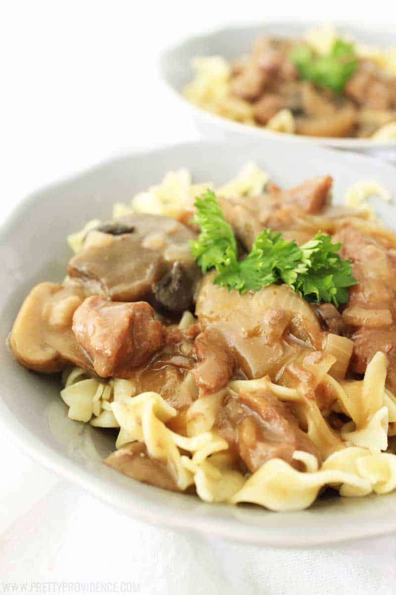 Easy Beef and Gravy Over Noodles