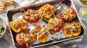 Mary Berry’s baked stuffed peppers with salad dressing recipe