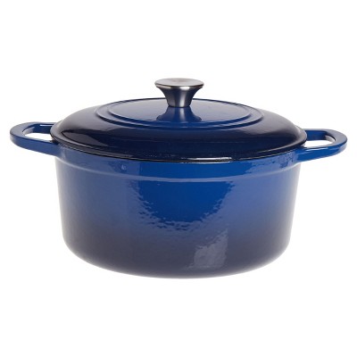 Gibson Our Table 6 Quart Enameled Cast Iron Dutch Oven With Lid In Cobalt
