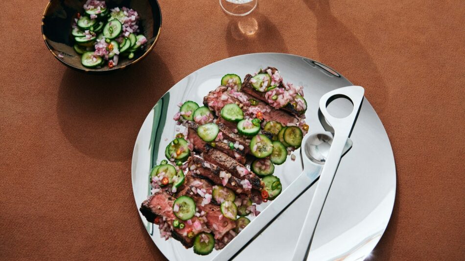 Mishkaki-style Strip Steak With Kachumber