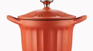 BUYDEEM 1.9 qt. Round Enameled Cast Iron Dutch Oven in Red with Lid, Cupcake Design with Stainless Steel Knob and Handles CP541-KIR – The Home Depot