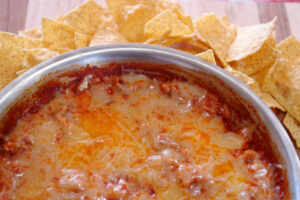 Easy Beef and Rice Enchilada Dip