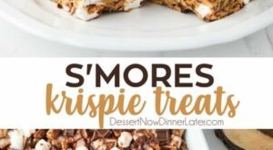 S�mores Krispie Treats have all the flavors of traditional s�mores made into an easy no-bake summe… | Krispie treats recipe, No bake summer desserts, Krispie treats