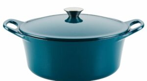 Rachael Ray 5qt Enameled Cast Iron Dutch Oven Casserole Pot with Lid Teal | Connecticut Post Mall