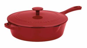 Cuisinart Chefs Classic 4.25qt Enameled Cast Iron Chicken Fryer CI45-30CR – Red | Connecticut Post Mall