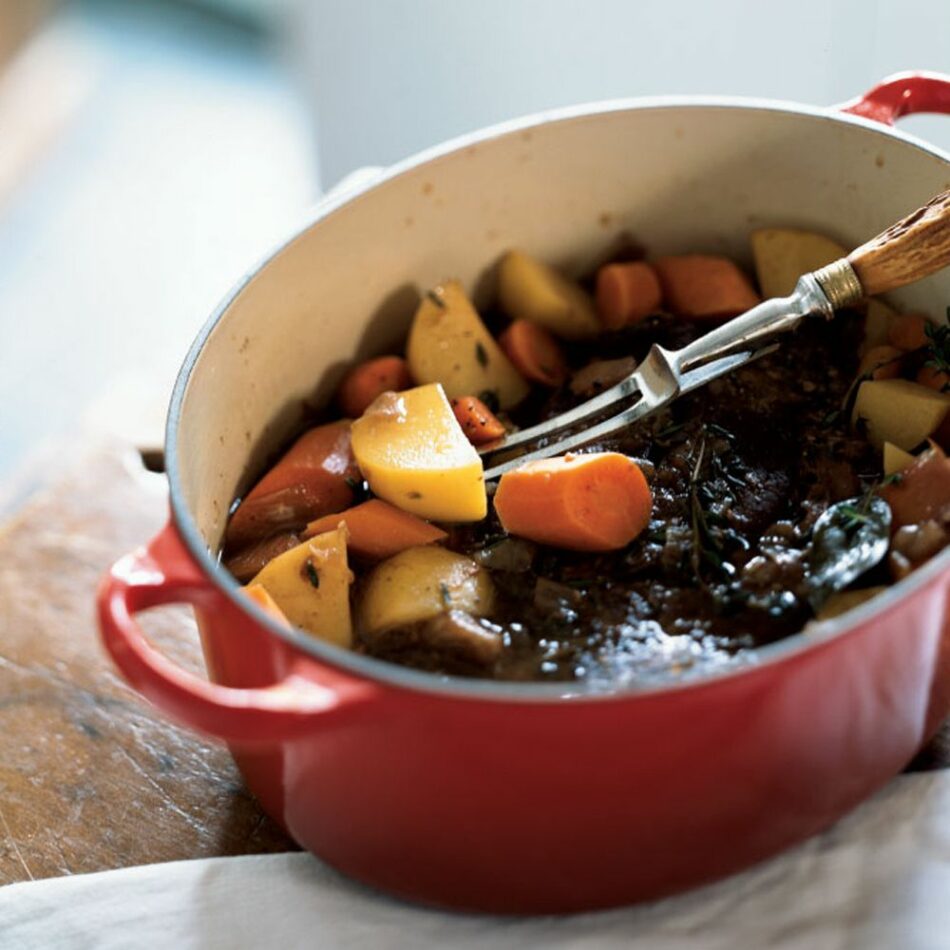 Thyme & Garlic Pot Roast with Potatoes & Carrots