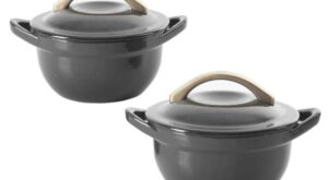 CRAVINGS 2 Piece 4.7 Inch Enameled Cast Iron Mini Casserole Set in Gray 985118610M – The Home Depot