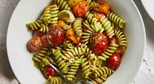 Fusilli with Green Sauce & Burst Cherry Tomatoes – EatingWell