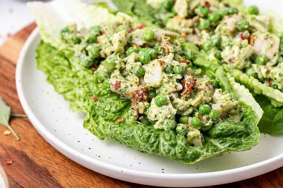 Healthy Pesto Chicken Salad Lettuce Wraps Recipe Is All the Things … – 30Seconds.com