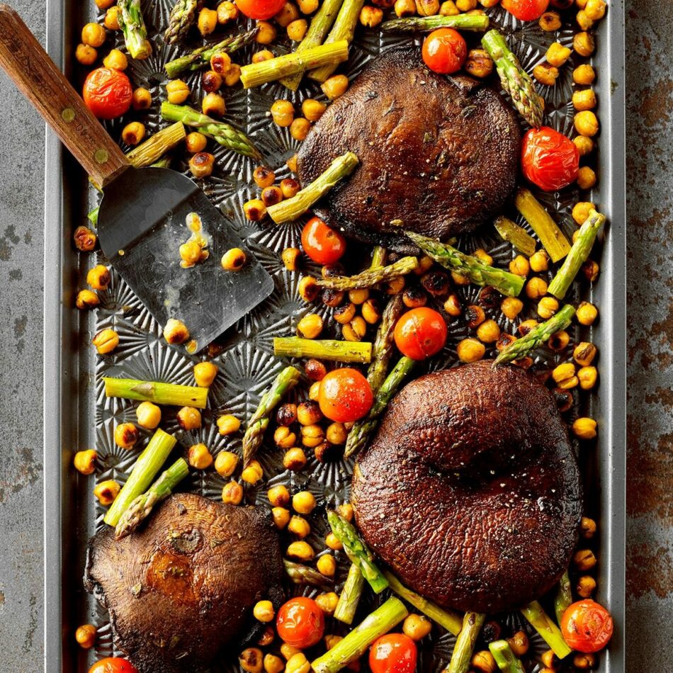 Portobello and Chickpea Sheet-Pan Supper Recipe: How to Make It – Taste of Home
