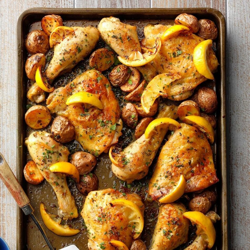 Sheet-Pan Lemon Garlic Chicken Recipe: How to Make It – Taste of Home