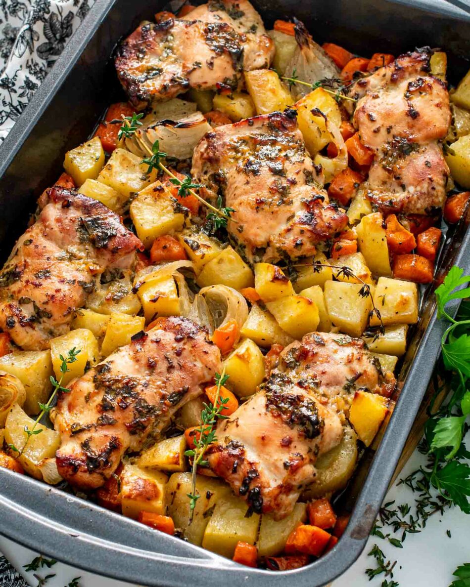 Baked Honey Mustard Chicken With Potatoes – Craving Home Cooked