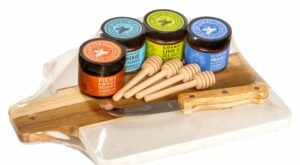 “Just Add Cheese” – Cheese Board with Honey Jars – Lone Star Bee Co.