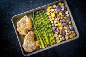 Easiest One Sheet Pan Chicken, Asparagus & Potatoes – The Starving Chef
