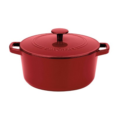 Cuisinart Chef’s Classic 5qt Red Enameled Cast Iron Round Casserole with Cover – CI650-25CR