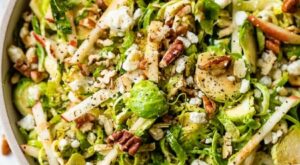 Fall Brussels Sprout Salad with Apples, Pecans, and Blue Cheese