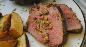 Easy beef tenderloin and oven fries are rare treat