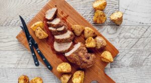 Air fryer cumin-crusted pork tenderloin and potatoes