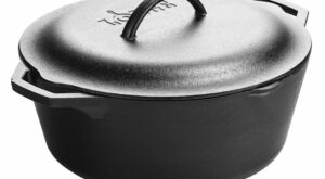 At Home Lodge Enameled Cast Iron 7qt Dutch Oven With Lid, Black | Green Tree Mall