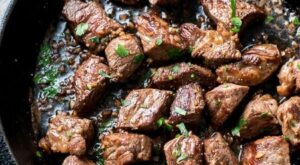 Skillet Steak Bites Recipe with Garlic Butter Steak Tips| Best Recipe Box | Recipe | Steak bites recipe, Steak bites, Deer meat recipes