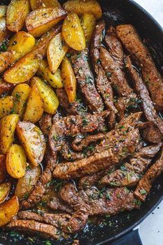 Garlic Butter Steak and Potatoes Skillet – Best Steak Recipe | Skillet dinner recipes, Dinner recipes easy family, Health dinner recipes
