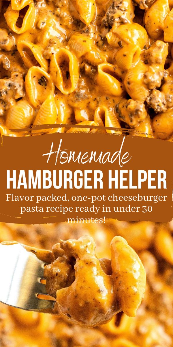 Make the cheesy pasta dish of your cravings with this easy Homemade Hamburger Helper recipe! Pasta and… | Homemade hamburgers, Beef pasta recipes, Beef recipes easy