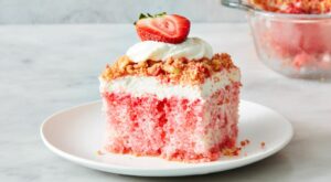 If Strawberry Crunch Bars Were The Best Part Of Childhood, Our Poke Cake Is The Best Part Of Adulthood