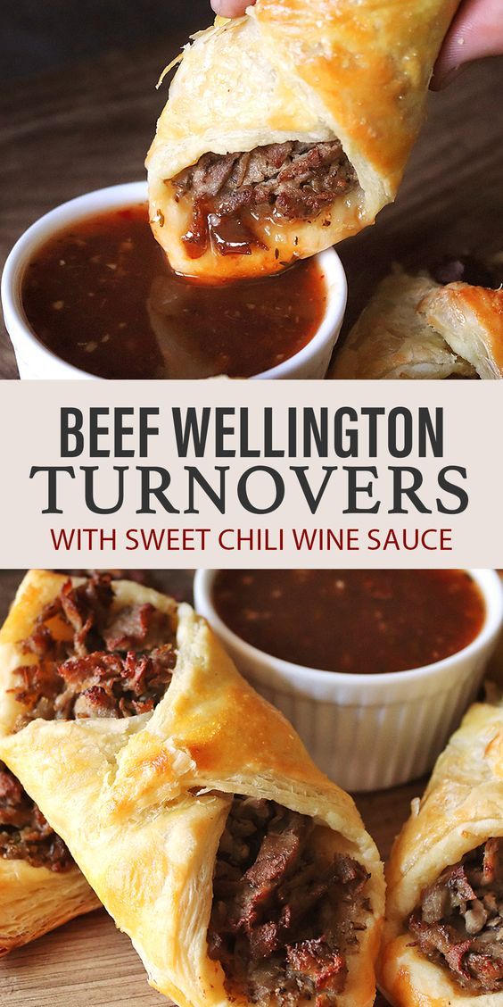 Beef Wellington Turnovers with Sweet Chili Wine Sauce | Beef recipes for dinner, Beef recipes, Recipes
