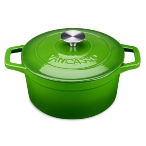 vancasso 2 qt. Round Enameled Cast Iron Dutch Oven in Green with Lid VS-ZTR-20-GN – The Home Depot