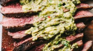 Grilled Flank Steak with Avocado Chimichurri Sauce | Easy Steak Recipe