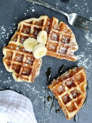Gluten Free Waffle Recipe – caramel and cashews