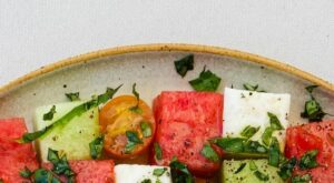 Giada DeLaurentiis on Instagram: “Watermelon Mosaic Caprese Salad! Not only is it GORG, it’s a great way to make use of summer produce! Recipe on @thegiadzy”