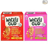 WickedGud High Protein  Fiber | Gluten Free | Vegan | Brown Rice Healthy Diet Penne   Amori  Pasta Combo offer at Amazon Indiaprice Rs. 225